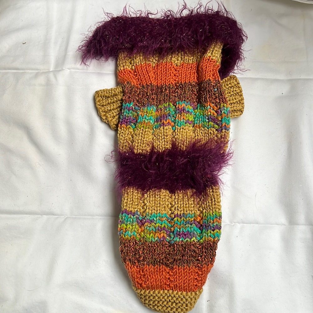 Hand crafted knitted dog sweater